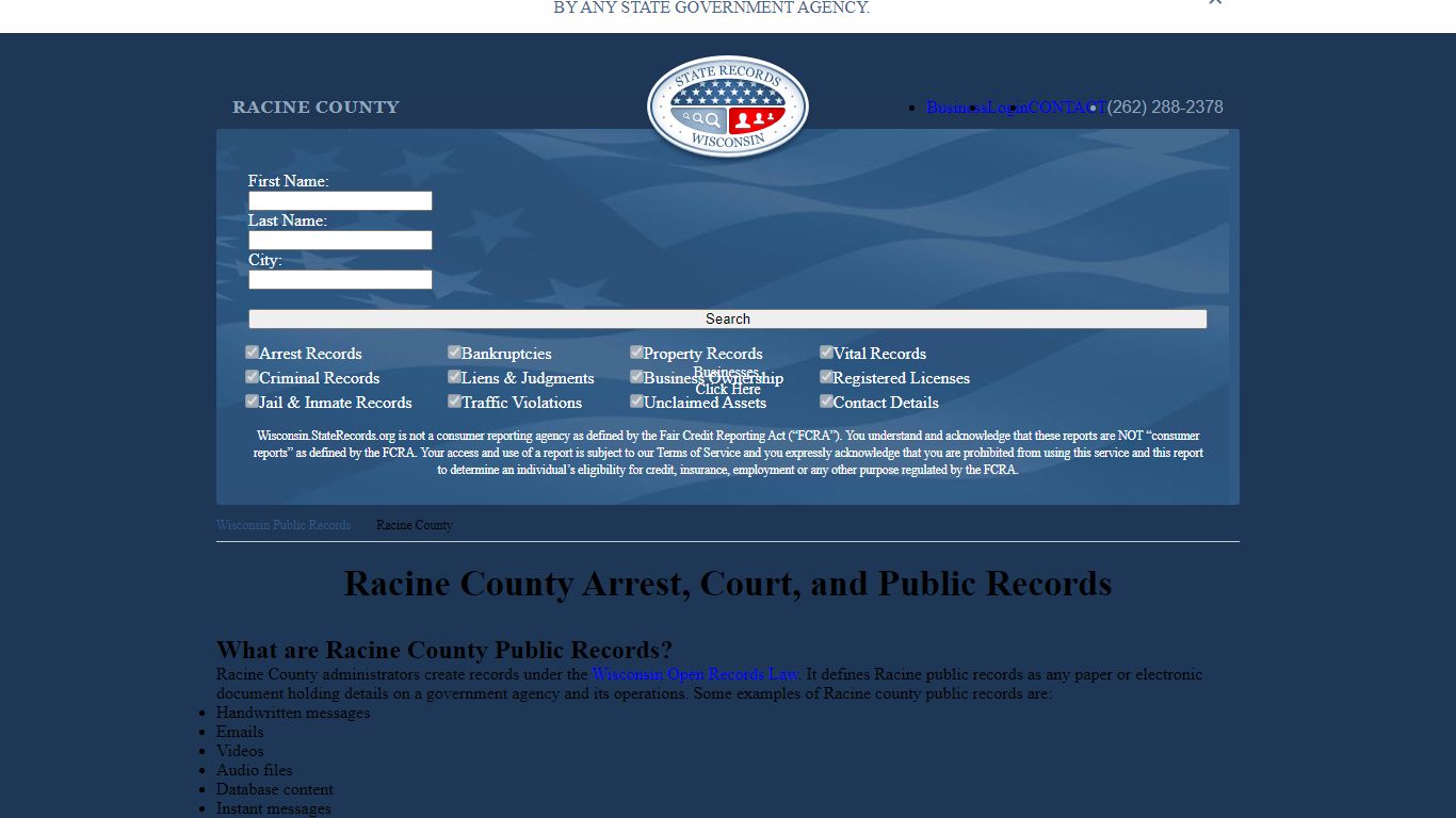 Racine County Arrest, Court, and Public Records