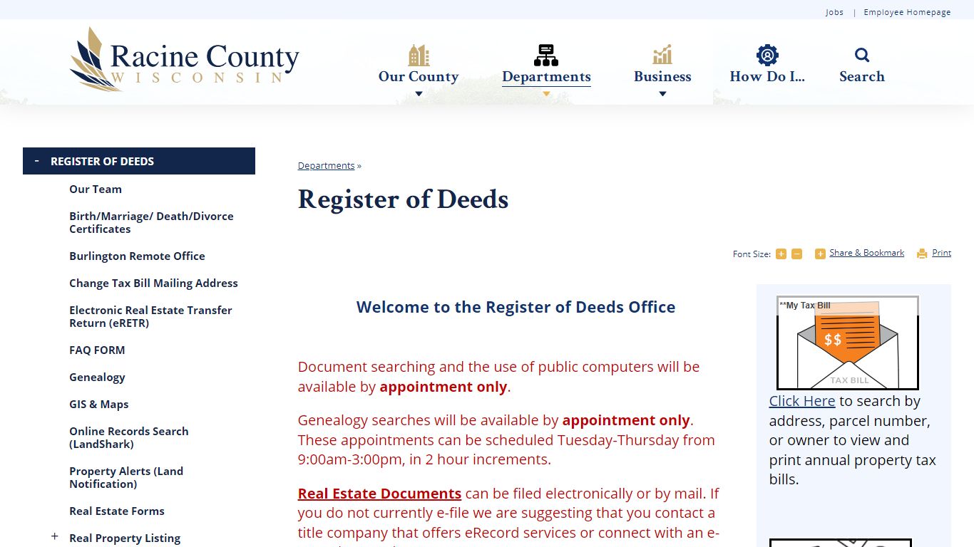 Register of Deeds | Racine County, WI